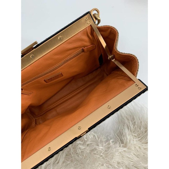 Prada Paglia Straw & Black cocco Lu Crocodile  Bag - Picture 12 of 12